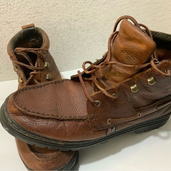 Justins style 0991  Size 13M Leather Ankle Boots Booties Brown - Picture 8 of 16